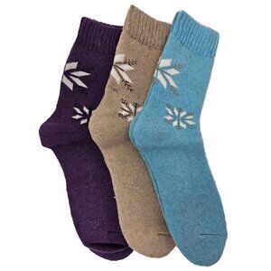 NWT Women's Lamb Wool Socks, Thermal Warm Winter Boot Crew Socks, 3-PACK